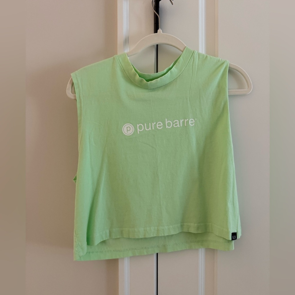 NUX Pure Barre Cropped Tank Green size Small